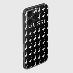 Чехол для iPhone 16 Pro силиконовый с защитой камеры Gussi Black - фото 2