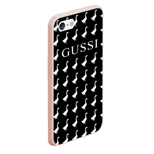 Чехол для iPhone 5/5S матовый Gussi Black, цвет светло-розовый - фото 3