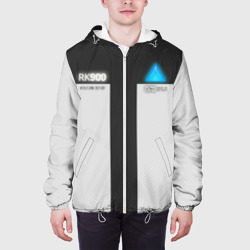 Куртка с принтом Connor Detroit: Become Human для мужчины, вид на модели спереди №3. Цвет основы: белый