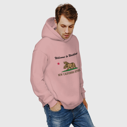 Мужское худи Oversize хлопок NCR, цвет пыльно-розовый - фото 7