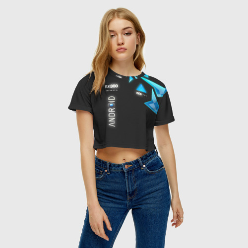 Женская футболка Crop-top 3D Connor Detroit: Become Human, цвет 3D печать - фото 4