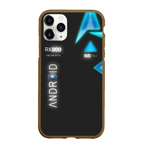 Чехол для iPhone 11 Pro Max матовый Connor Detroit: Become Human, цвет коричневый