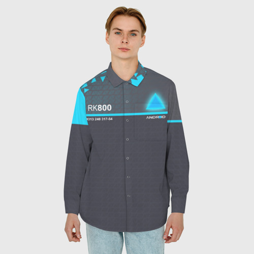 Мужская рубашка oversize 3D RK 800 Connor, цвет белый - фото 3