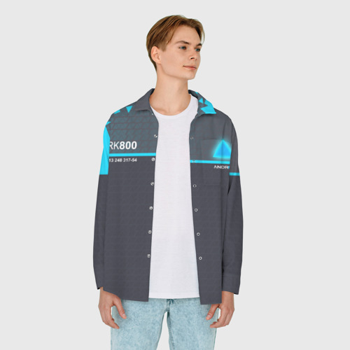 Мужская рубашка oversize 3D RK 800 Connor, цвет белый - фото 5