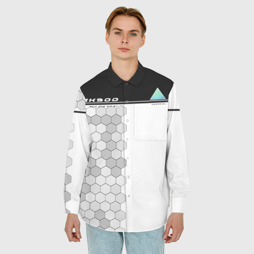 Мужская рубашка oversize 3D Detroit RK900, цвет белый - фото 3