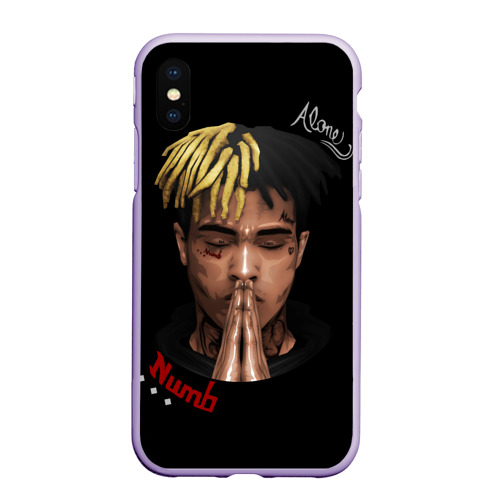 Чехол для iPhone XS Max матовый XXXTentacion Alone 3D, цвет светло-сиреневый