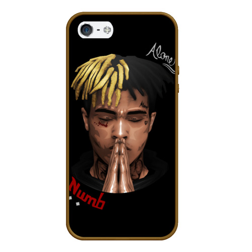 Чехол для iPhone 5/5S матовый XXXTentacion Alone 3D, цвет коричневый