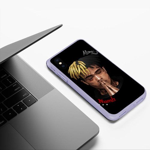 Чехол для iPhone XS Max матовый XXXTentacion Alone 3D, цвет светло-сиреневый - фото 5