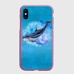Чехол для iPhone XS Max матовый Дельфин