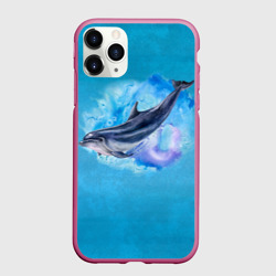 Чехол для iPhone 11 Pro матовый Дельфин