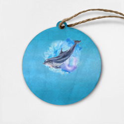 Деревянная игрушка круг Дельфин