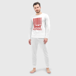 Мужская пижама с лонгсливом хлопок Slipknot штрих код - фото 2