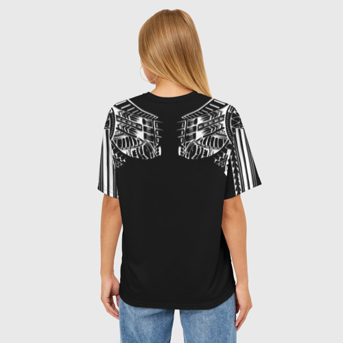 Женская футболка oversize 3D Узор в стиле маори полинезия, цвет 3D печать - фото 4