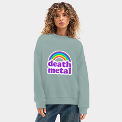 Женский свитшот oversize без начеса хлопок Death metal - фото 2