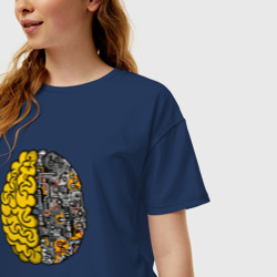 Женская футболка хлопок Oversize Мозг - фото 2