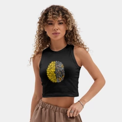 Женская укороченная майка-топ хлопок Мозг - фото 2