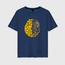 Женская футболка хлопок Oversize Мозг