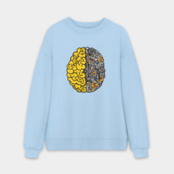 Мужской свитшот oversize без начеса хлопок Мозг