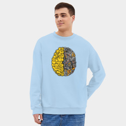 Мужской свитшот oversize без начеса хлопок Мозг - фото 2