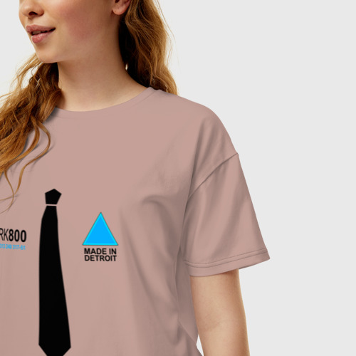 Женская футболка хлопок Oversize RK 800 Connor, цвет пыльно-розовый - фото 3