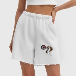 Женские шорты oversize футер хлопок Я люблю Бигля - фото 2