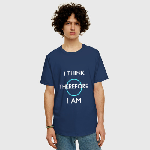 Мужская футболка хлопок Oversize с принтом Detroit Become Human, фото на моделе #1