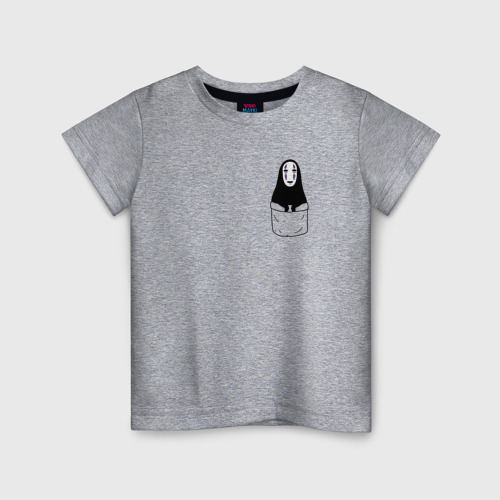 Детская футболка хлопок с принтом Безликий бог в кармане, вид спереди #2