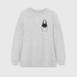 Женский свитшот oversize без начеса хлопок Безликий бог в кармане