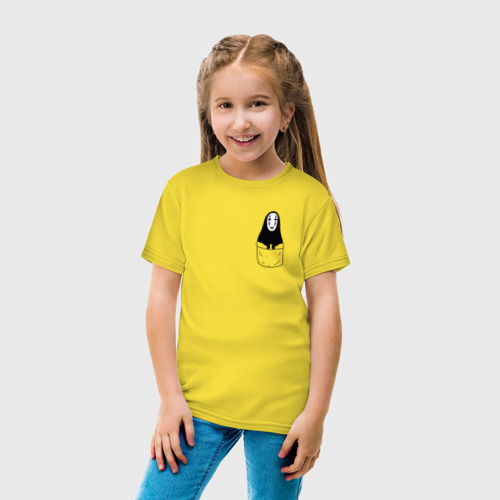 Детская футболка хлопок Безликий бог в кармане, цвет желтый - фото 5
