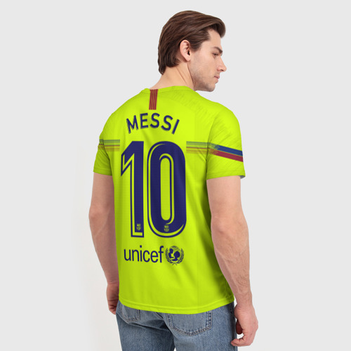 Мужская футболка 3D Messi away 18-19, цвет 3D печать - фото 4