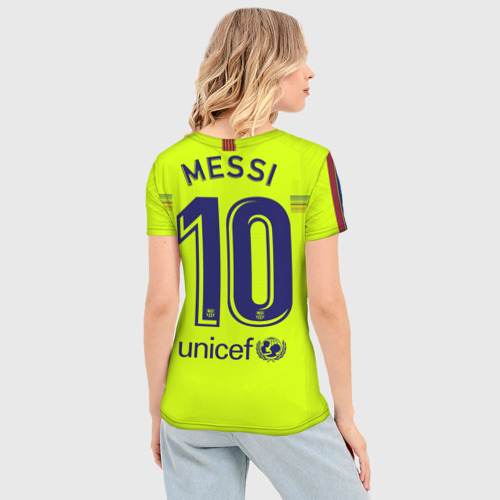 Женская футболка 3D Slim Messi away 18-19, цвет 3D печать - фото 4