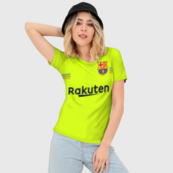 Женская футболка 3D Slim Messi away 18-19 - фото 2