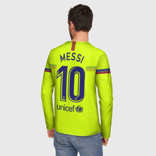 Мужской лонгслив 3D Messi away 18-19, цвет 3D печать - фото 4