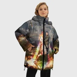 Женская зимняя куртка Oversize Ким Чен Ын на Единороге - фото 2