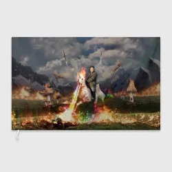 Флаг 3D Ким Чен Ын на Единороге