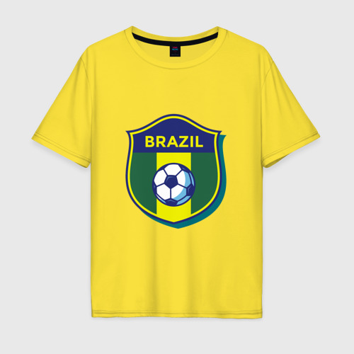 Мужская футболка хлопок Oversize Бразилия, цвет желтый
