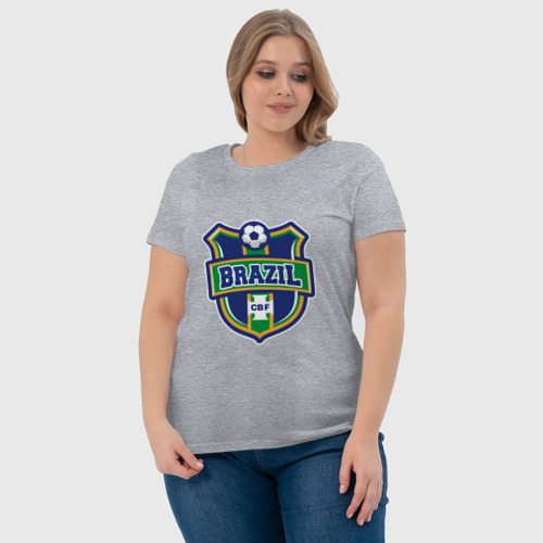 Женская футболка хлопок Brazil, цвет меланж - фото 6