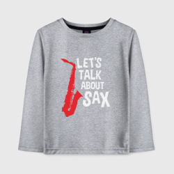 Детский лонгслив хлопок Let's talk about sax black