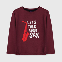 Детский лонгслив хлопок Let's talk about sax black