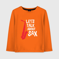 Детский лонгслив хлопок Let's talk about sax black