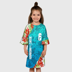 Детское платье 3D R6S sunsplash premium pack Rainbow Six Siege summer тропики - фото 2