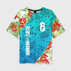 Женская футболка oversize 3D R6S sunsplash premium pack Rainbow Six Siege summer тропики