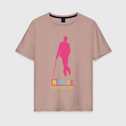Женская футболка хлопок Oversize Доктор Хаус