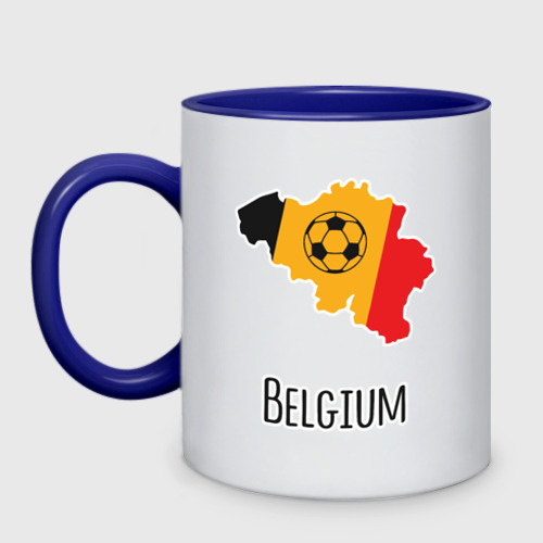 Кружка двухцветная Бельгия, цвет белый + синий