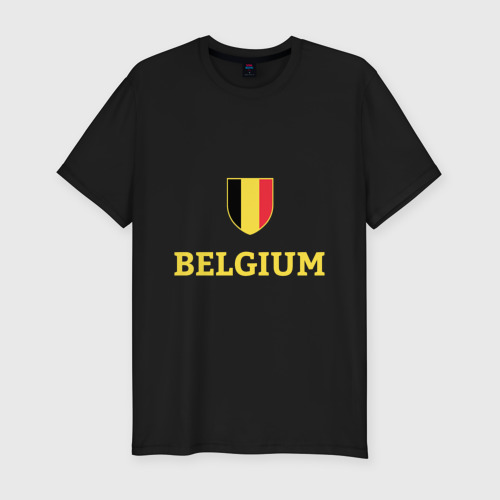 Мужская футболка хлопок Slim Belgium, цвет черный