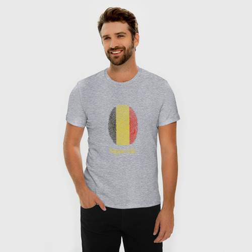 Мужская футболка хлопок Slim Бельгия, цвет меланж - фото 3