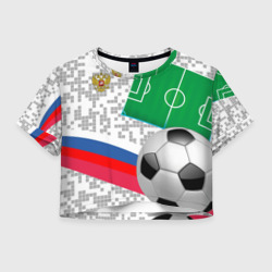 Женская футболка Crop-top 3D Русский футбол