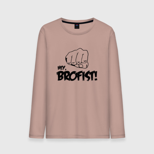 Мужской лонгслив хлопок Brofist PewDiePie, цвет пыльно-розовый