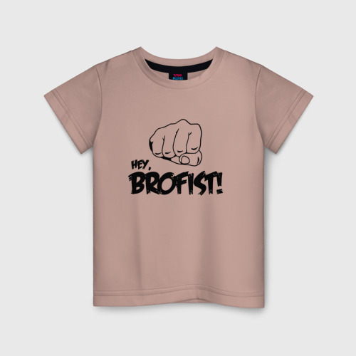 Детская футболка хлопок Brofist PewDiePie, цвет пыльно-розовый