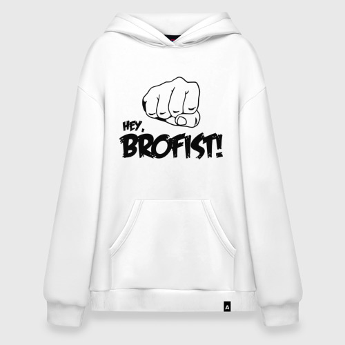 Худи SuperOversize хлопок Brofist PewDiePie, цвет белый